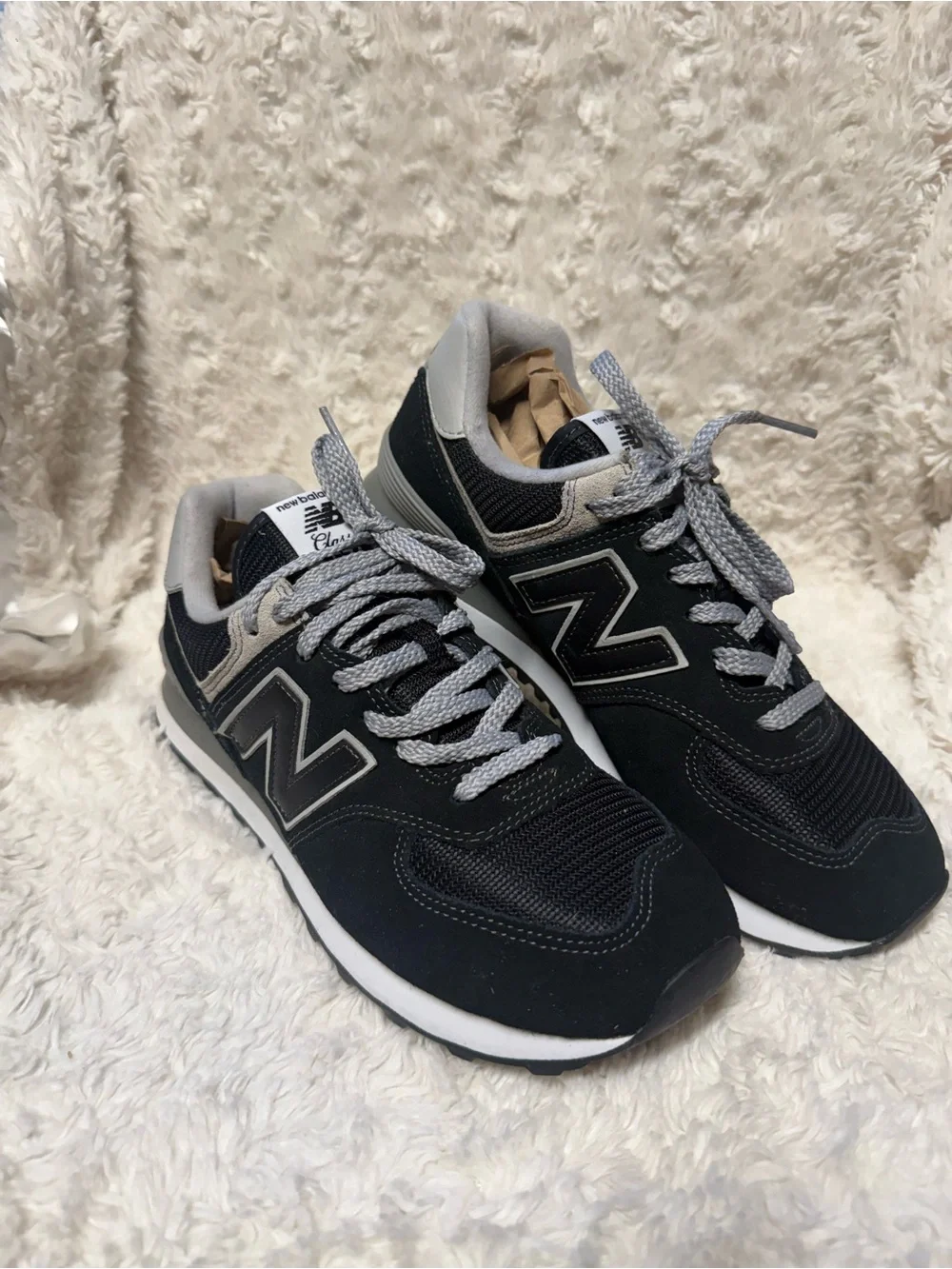New Balance 574 Classic Black Gray Sneakers Women’s Size 9.5